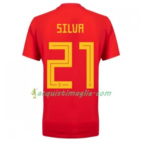 Divisa di Calcio Spagna David Silva 21 Prima Mondiali 2018